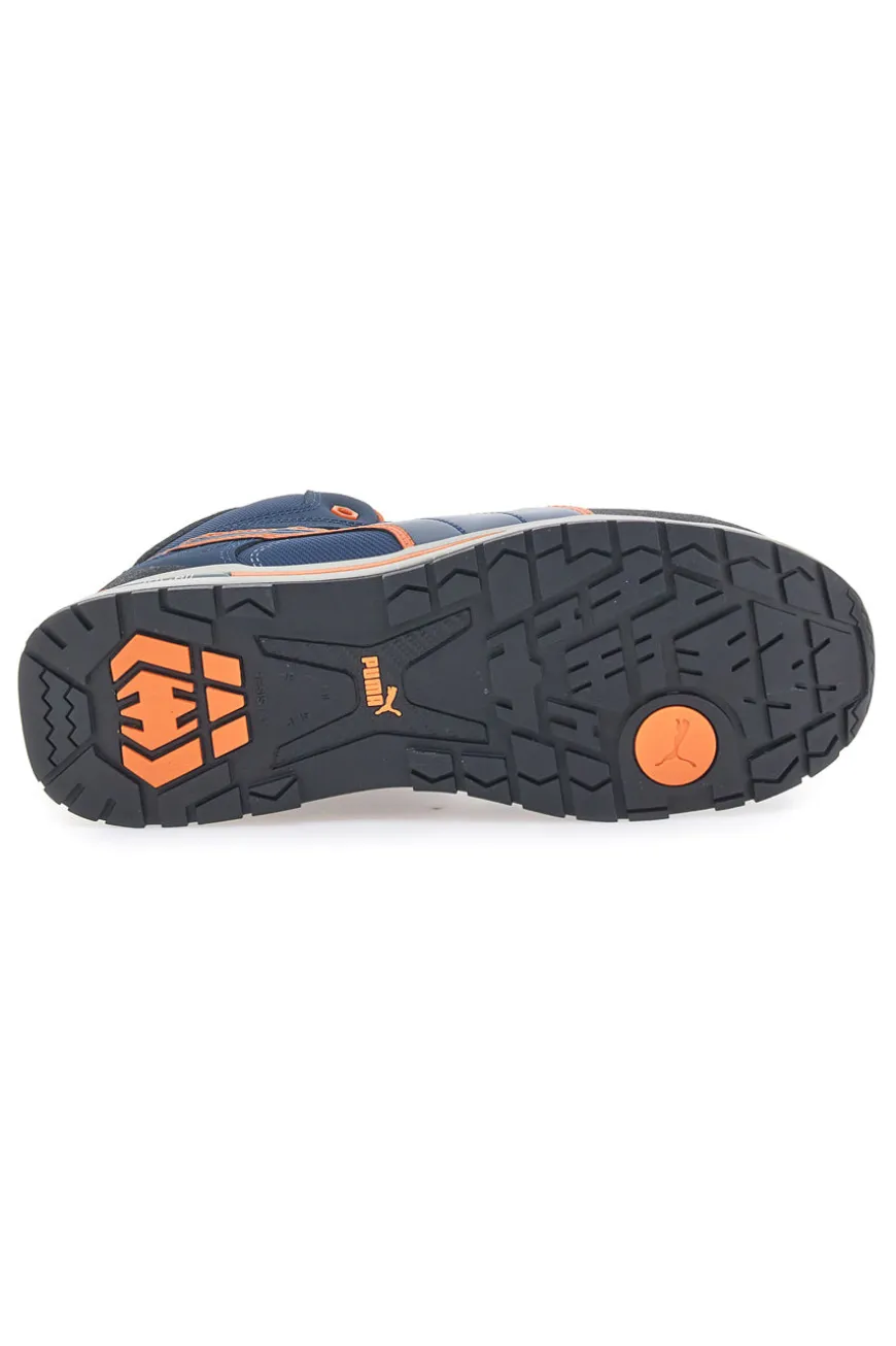 Scarpe antinfortunistiche blu e arancioni S3 Puma Safety Crosstwist Mid