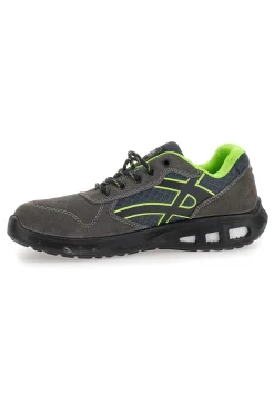 Scarpe antinfortunistiche basse grigie inserti fluo S1P Black shoot YL-5068-2 S1P