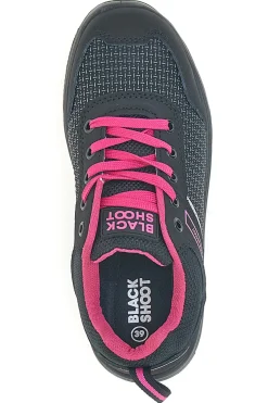 Scarpe antinfortunistiche nero e fucsia Black shoot PK23043 S1PL