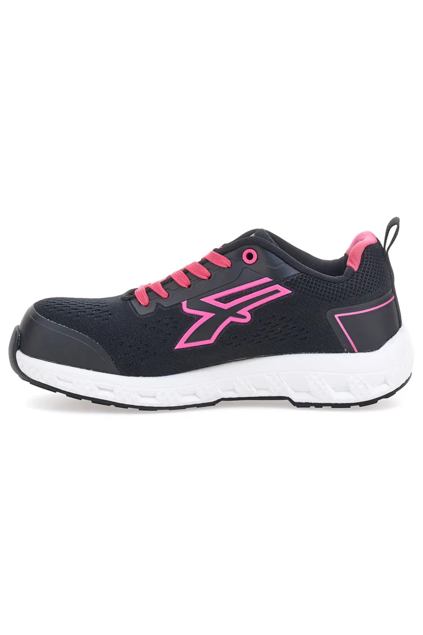 Scarpe antinfortunistiche nero e rosa U power Maya ESD S1PS HI HRO FO SR