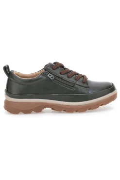 Scarpe basse verde scuro con zip laterale e suola carrarmato Altemberg 9