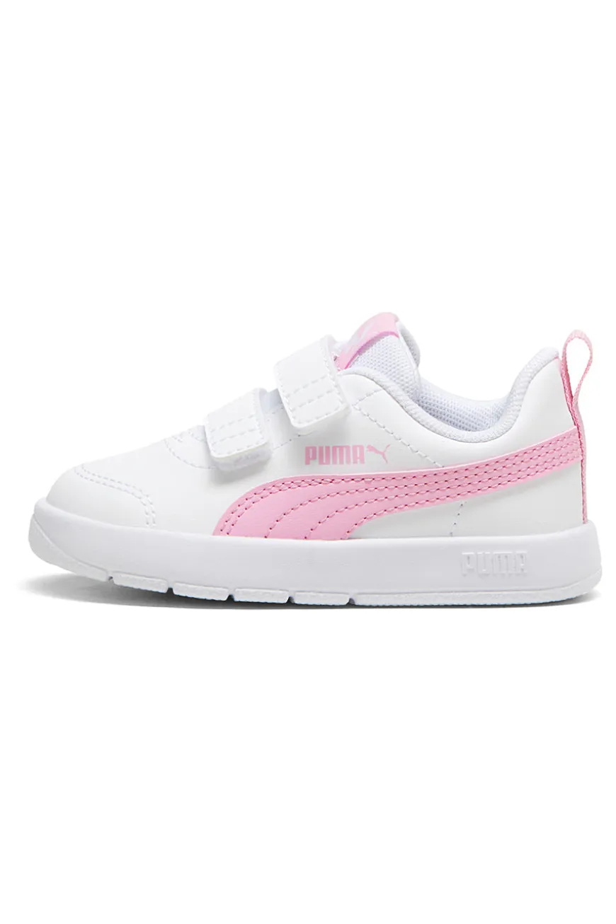Scarpe bianche rosa con chiusura a strappo Puma Courtflex V3 V Inf