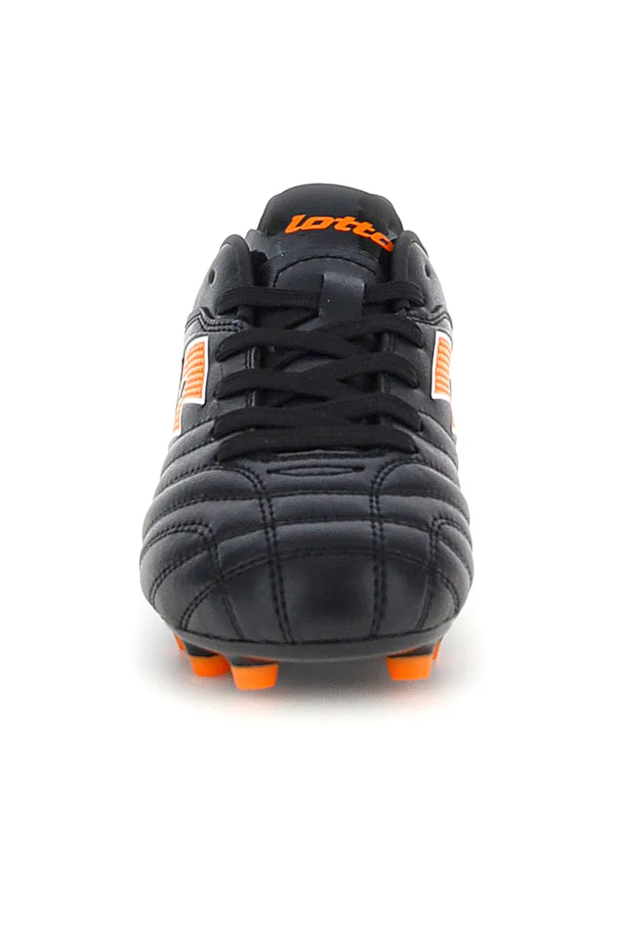 Scarpe calcio nere con tacchetti arancioni Lotto STADIO 705 FG JR