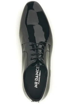Scarpe da ballo blu lucide con suola in cuoio stringate Mr.dance 1720V