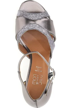 Scarpe da Ballo Grigie con Cinturino alla Caviglia e Tacco Medio MON DIEU MUSIQUE 14