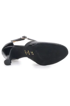 Scarpe da ballo nere vernice con cinturino e suola in pelle Mon Dieu Musique 211