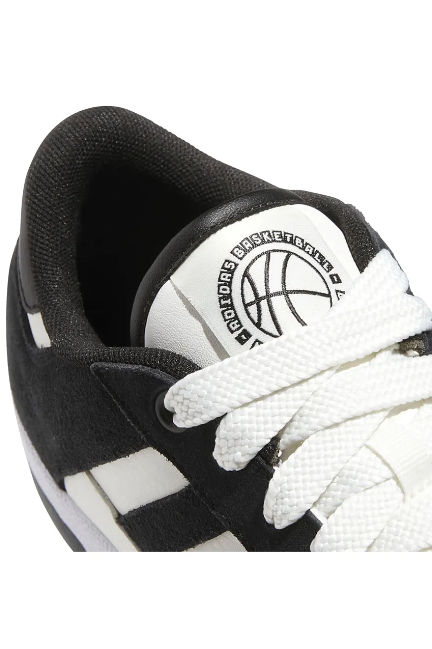 Scarpe da Basket bianche e nere con inserti in pelle Adidas Rapid Court Low
