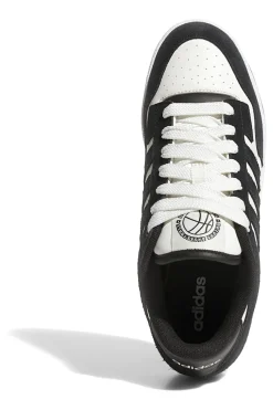 Scarpe da Basket bianche e nere con inserti in pelle Adidas Rapid Court Low