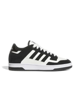 Scarpe da Basket bianche e nere con inserti in pelle Adidas Rapid Court Low