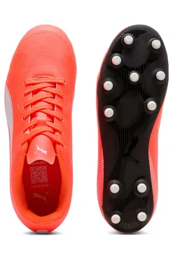 Scarpe da calcio arancioni con logo bianco Puma Vitoria II FG/AG Jr