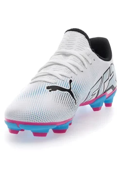 scarpe da Calcio Bianche con Tacchetti Azzurri Puma Future 7 Play FG/AG JR