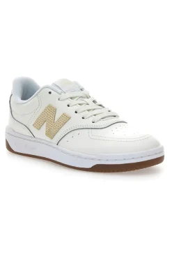 Scarpe da donna off white in pelle con logo a contrasto New balance BBW80POR