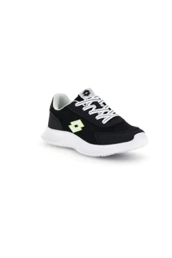 Scarpe da fitness nere con inserti gialli e Air Memory Foam Lotto Run 90 Amf Jr