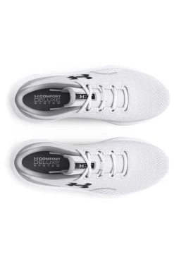 Scarpe da running bianco e grigio chiaro con mesh traspirante e Charged Cushioning Under armour Charged Surge 4