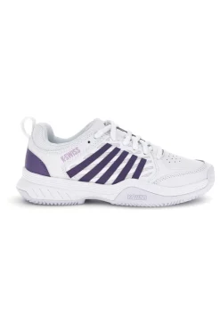 Scarpe da tennis bianche con inserti viola K-swiss Court Express 2 Clay