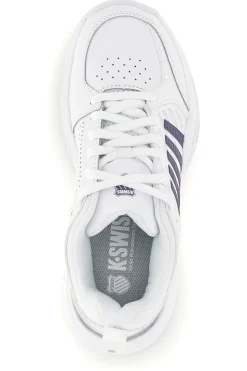 Scarpe da tennis bianche con inserti viola K-swiss Court Express 2 Clay