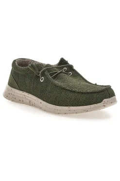 Scarpe da uomo casual verde in tessuto Sevenoaks PK1118I
