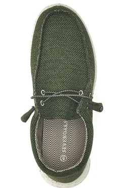 Scarpe da uomo casual verde in tessuto Sevenoaks PK1118I