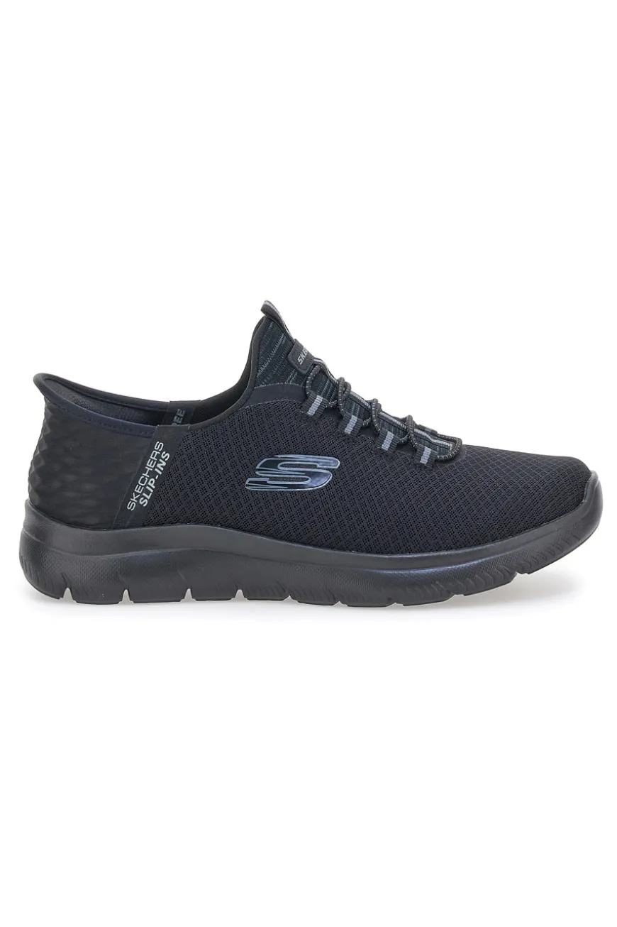 Scarpe navy Slip-ins in mesh con Air-Cooled Memory Foam Skechers Summits High Range Wide Fit