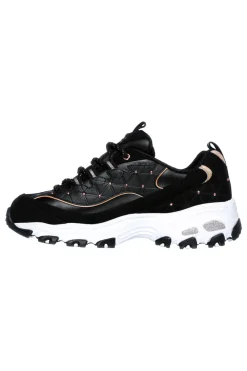 Scarpe nere chunky con borchie e Memory Foam Skechers D'Lites Glamour Feels