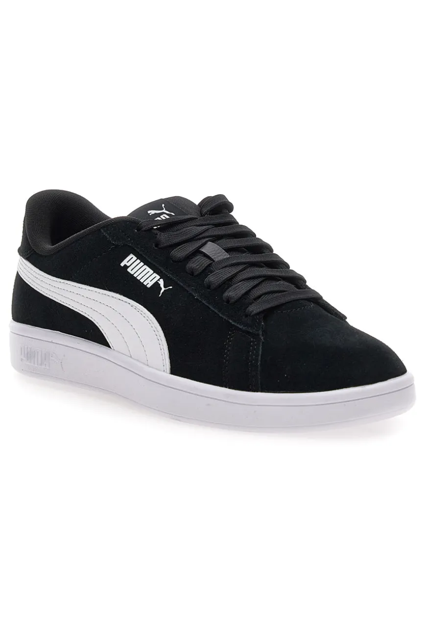 Scarpe nere in pelle con logo laterale Puma Smash 3