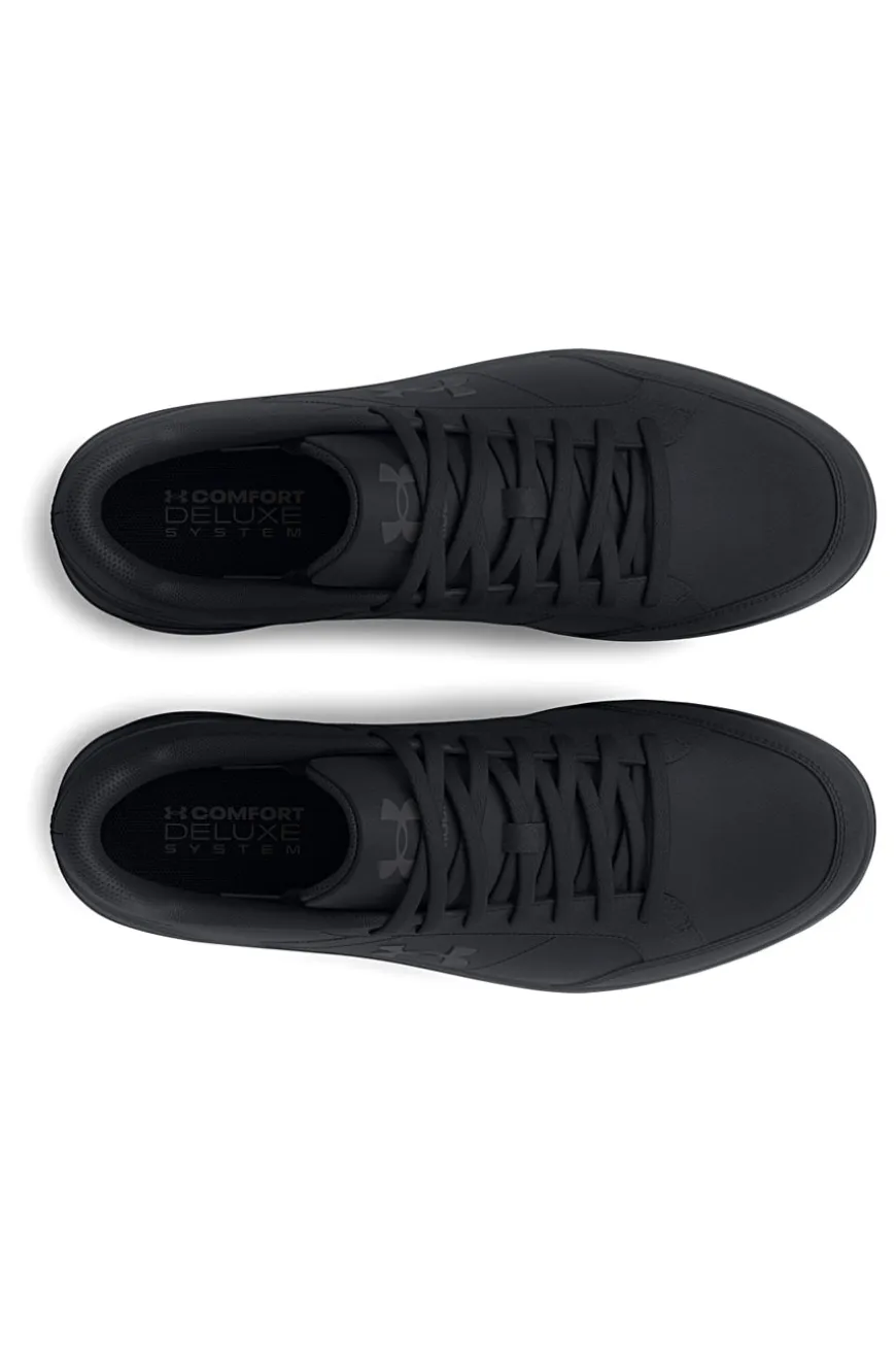 Scarpe nere in pelle con suola piatta Under Armour UA Official