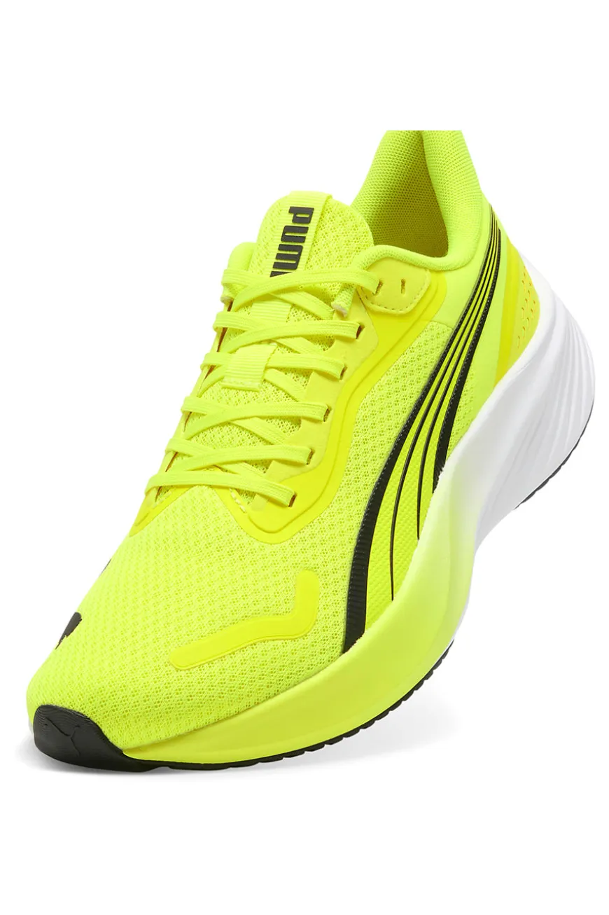 Scarpe running giallo fluo in mesh traspirante con suola leggera Puma Pounce Lite