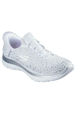 Scarpe slip ins bianco con strass in mesh Skechers Summits brilliant shine