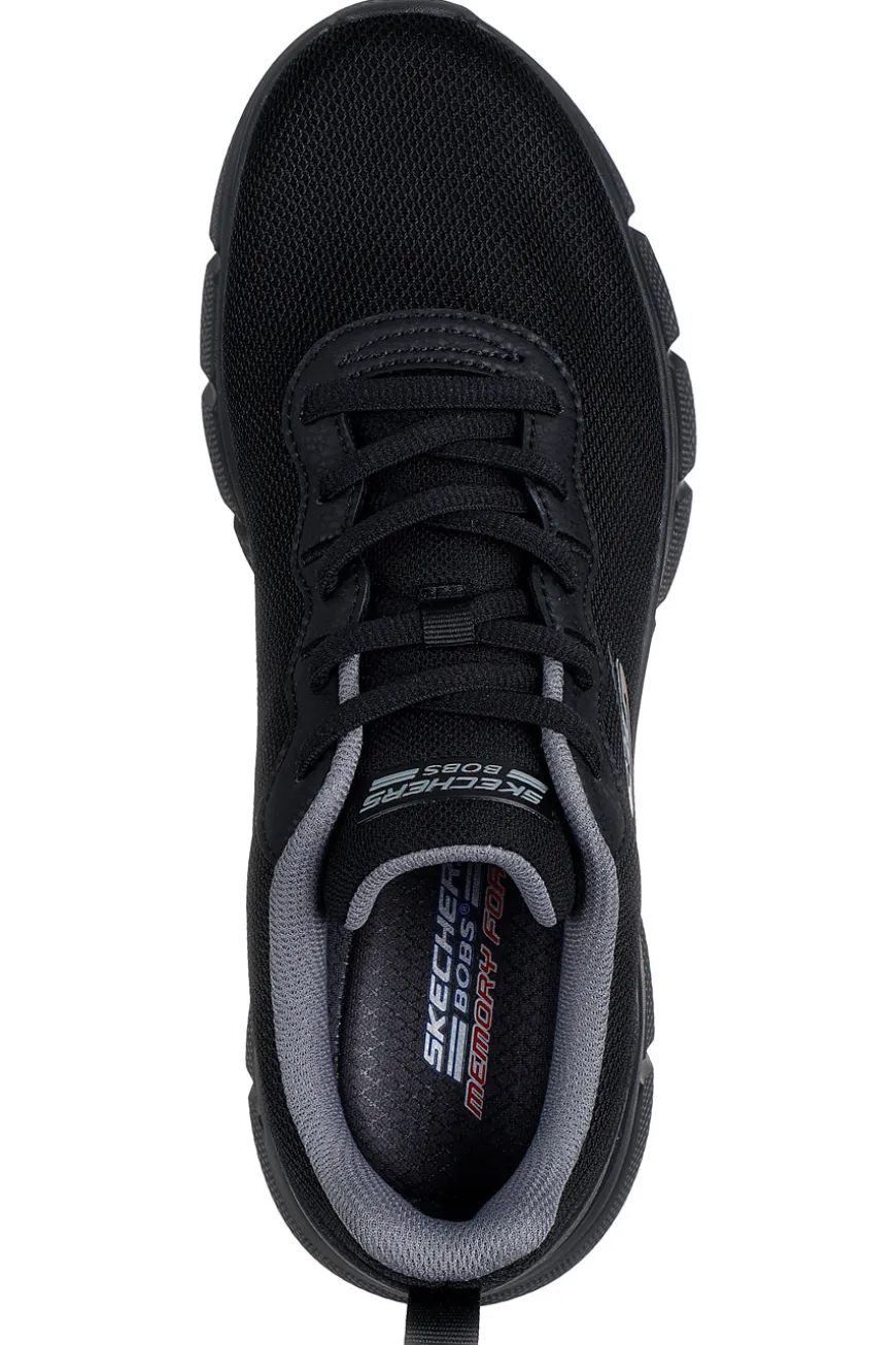 Scarpe sportive nere traspiranti con suola flessibile Skechers Bobs B Flex Icy Edge