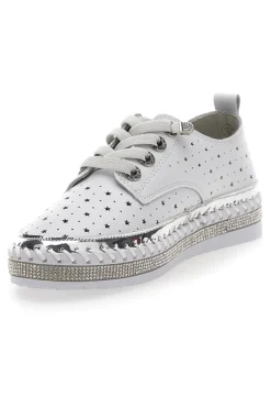 Scarpe Stringate Bianche con Strass Cafè Cost 23011
