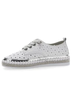 Scarpe Stringate Bianche con Strass Cafè Cost 23011