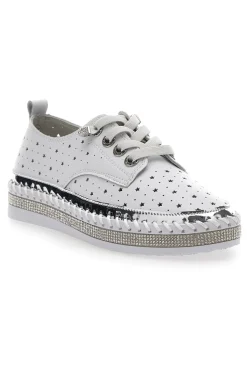 Scarpe Stringate Bianche con Strass Cafè Cost 23011