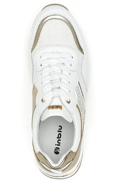 Scarpe Stringate Bianche e Oro con Platform INBLU 422 IN