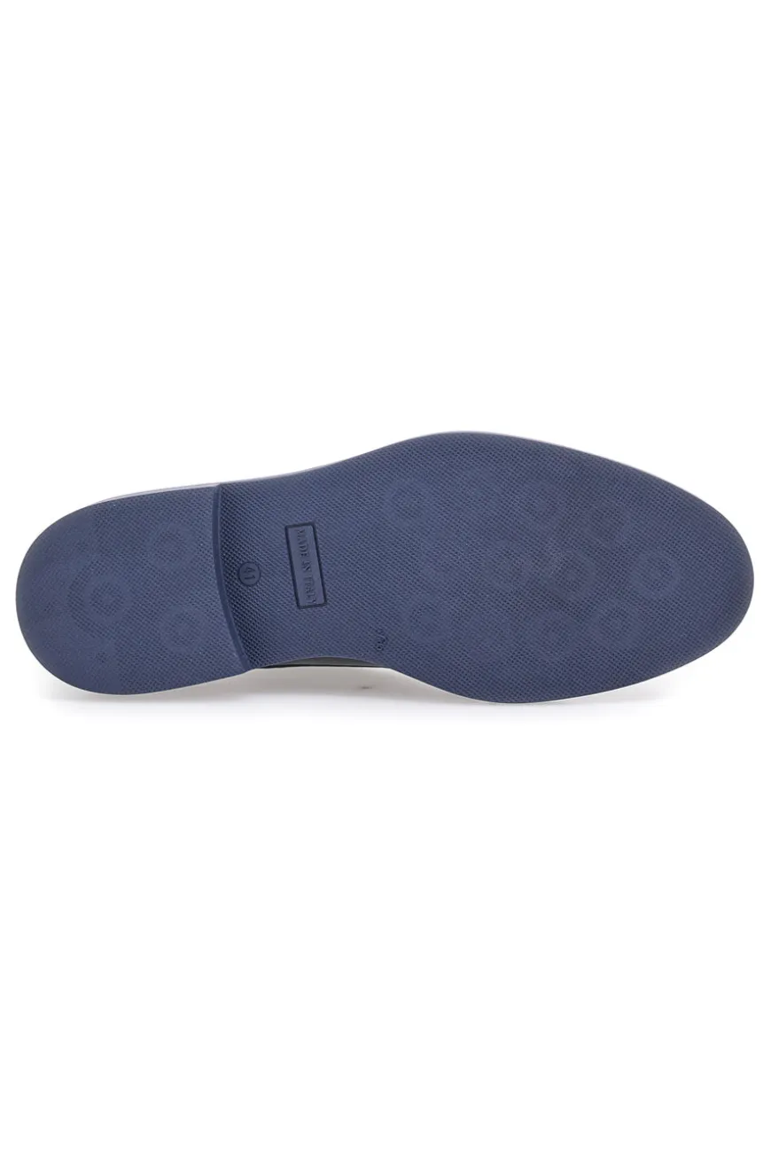 Scarpe Stringate Blu In Vera Pelle Con Lavorazione Artigianale Pittarello 600