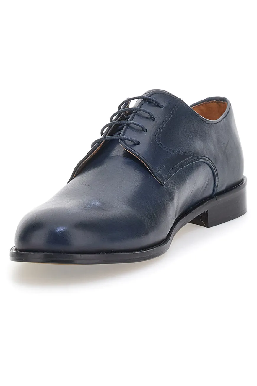 Scarpe Stringate Blu In Vera Pelle Made In Italy Pittarello 7720