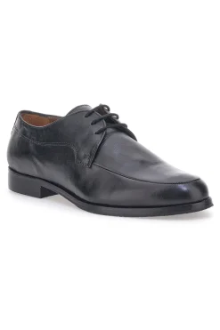 Scarpe Stringate in Vera Pelle Nera Max Dillan 569