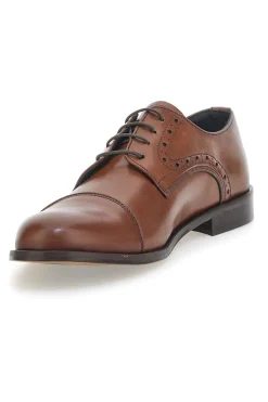 Scarpe Stringate Marroni In Vera Pelle Made In Italy Pittarello 7715
