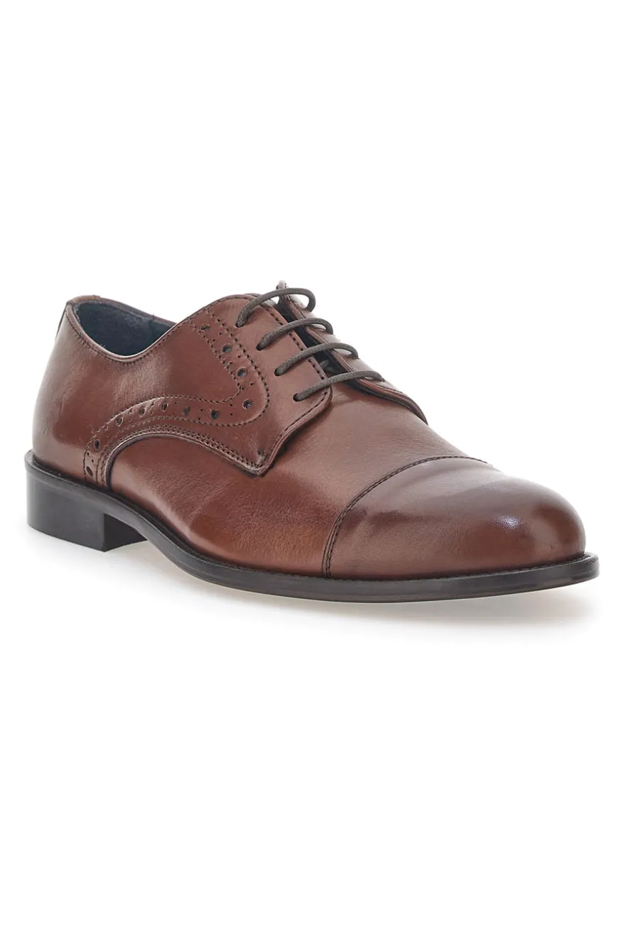 Scarpe Stringate Marroni In Vera Pelle da Uomo Pittarello 7715