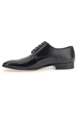 Scarpe stringate nere in vera pelle Made in Italy con suola in cuoio Pittarello 1720