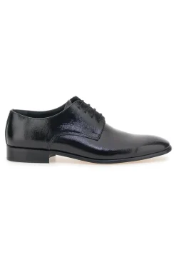 Scarpe stringate nere in vera pelle Made in Italy con suola in cuoio Pittarello 1720