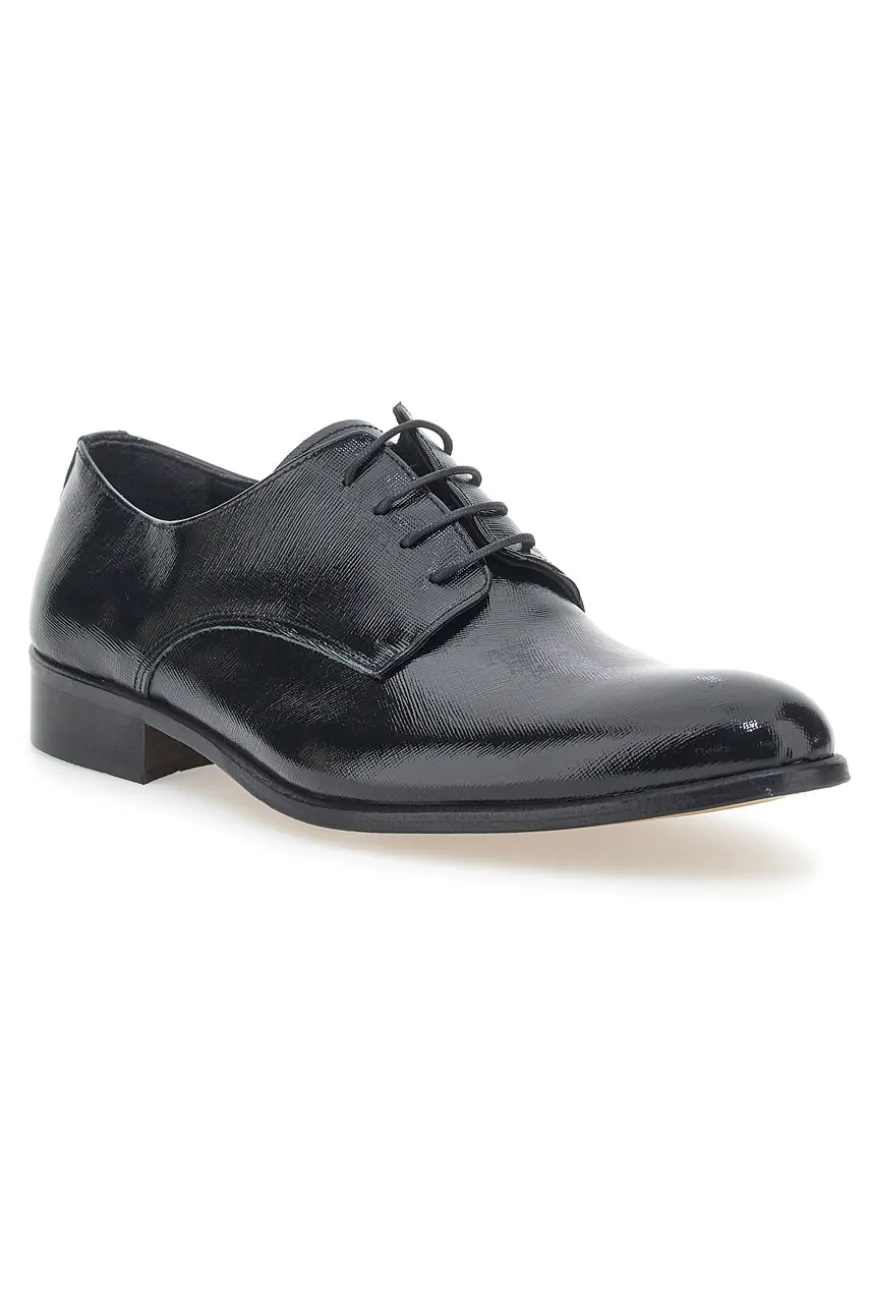 Scarpe Stringate Nere In Vera Pelle Made In Italy Pittarello 38020
