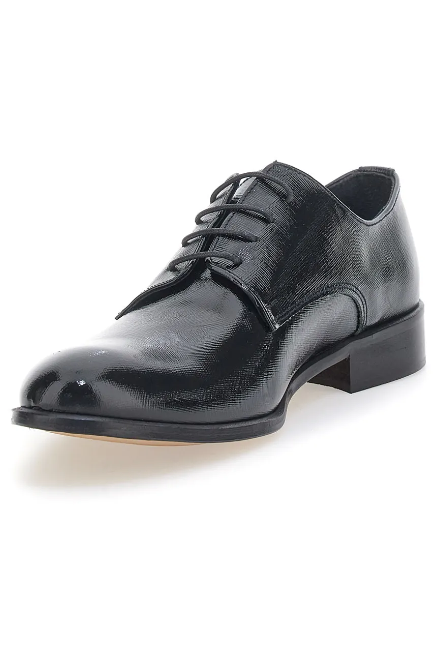 Scarpe Stringate Nere In Vera Pelle Made In Italy Pittarello 38020