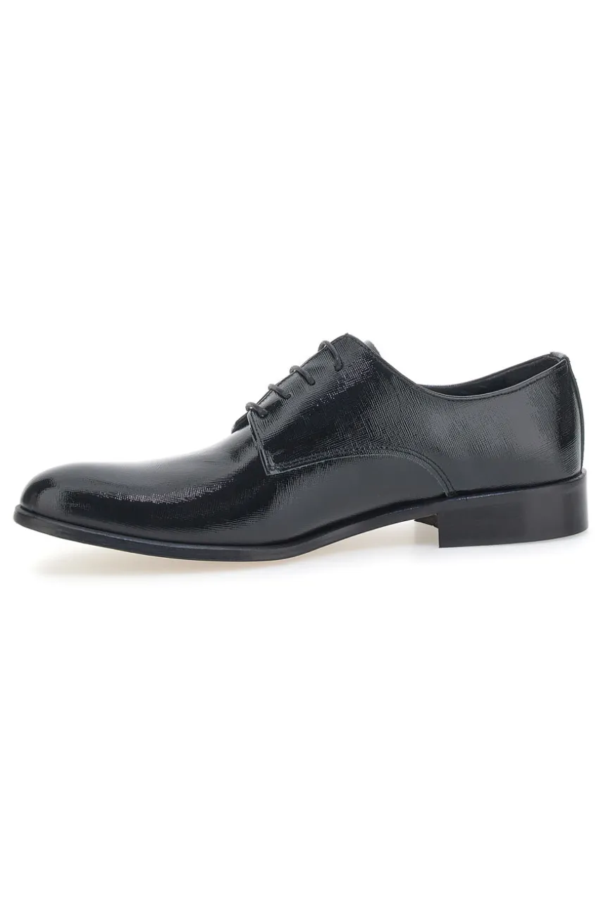 Scarpe Stringate Nere In Vera Pelle Made In Italy Pittarello 38020
