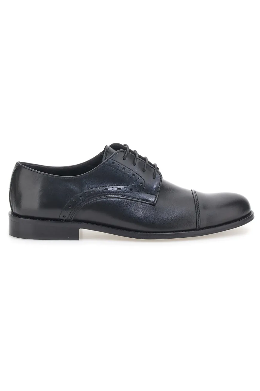 Scarpe Stringate Nere In Vera Pelle Made In Italy Pittarello 7715