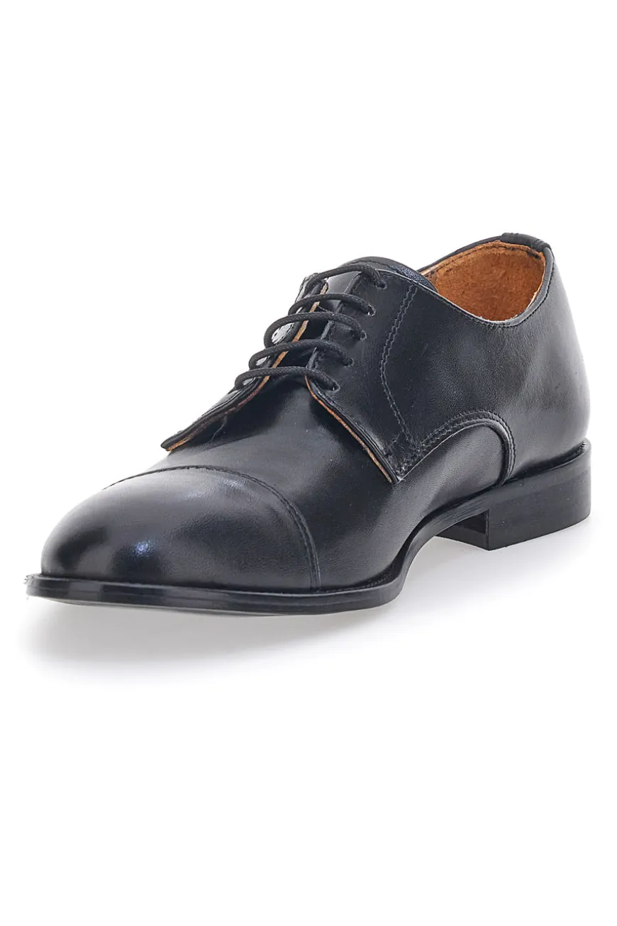 Scarpe Stringate Nere In Vera Pelle Made In Italy Pittarello 403