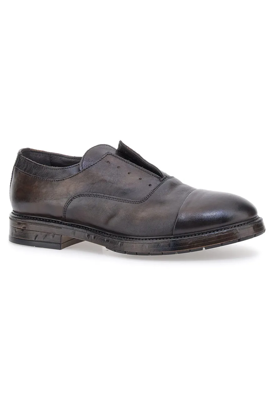 Scarpe stringate testa di moro in vera pelle con fascia elastica Pittarello Plus 1715P