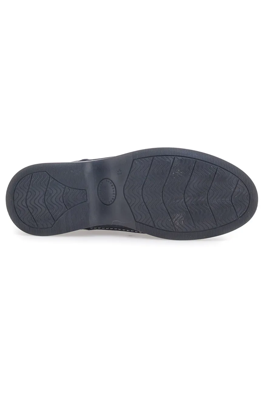 Scarpe Stringate Vera Pelle Blu Longford 2