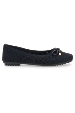 Schwarze Ballerinas aus Stoff mit weicher Innensohle The First PRE3