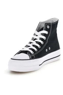 Schwarze Canvas Schnürschuhe 2t2l 8012