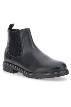 Schwarze Chelsea-Boots mit Reißverschluss und elastischen Einsätzen, Andrea Bruni LK02